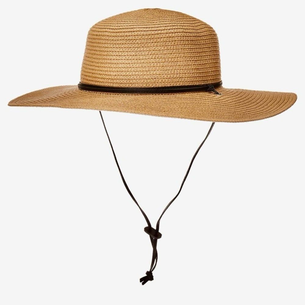 Stylish Tan Sun Hat with Chin Strap